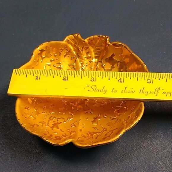 Vintage Elegant Weeping Bright Gold Leaf 22Kt Candy/Trinket Dish - Picture 4 of 5
